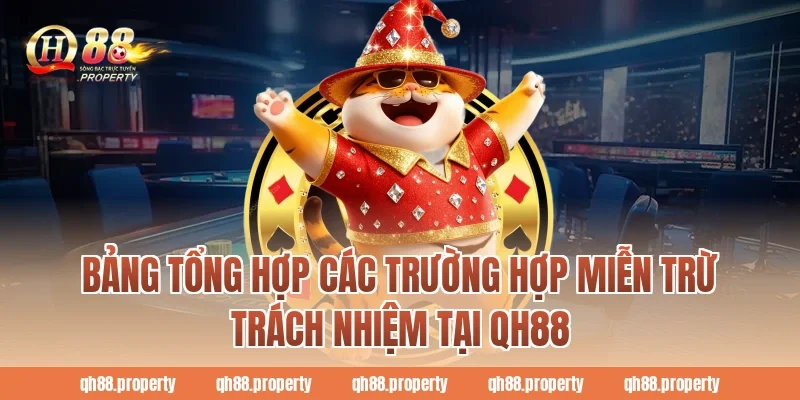 Bảng tổng hợp các trường hợp miễn trừ trách nhiệm tại QH88